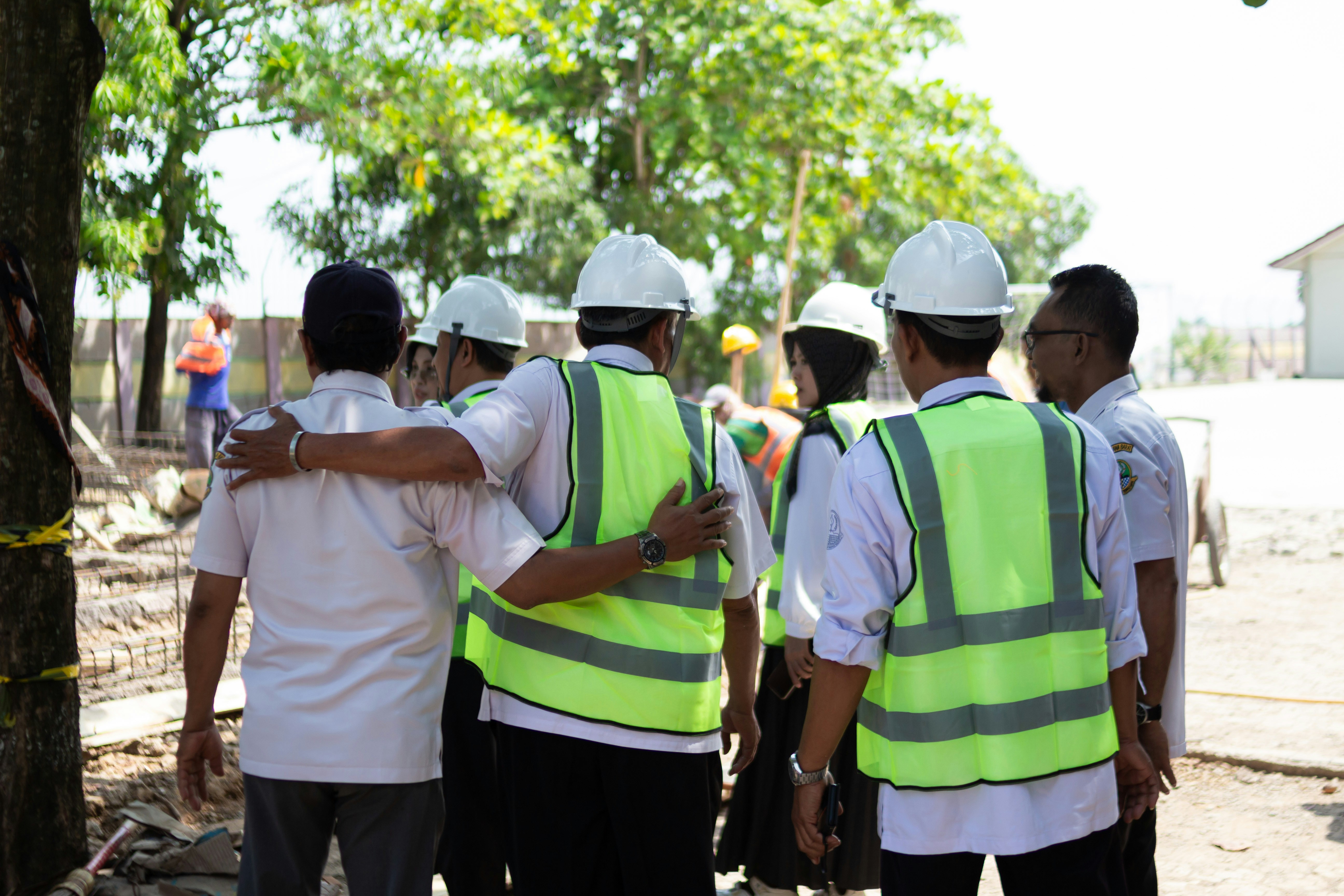 Abstract Construction team on site